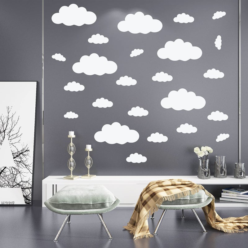 thovorrnl Big Clouds Wall Decals Removable DIY Large Vinyl Sticker Self Adhesive Wallpaper for Living Room Nursery Children Baby Kids Boys Girls Bedroom Decor Home Art Mural Dec - Image 3
